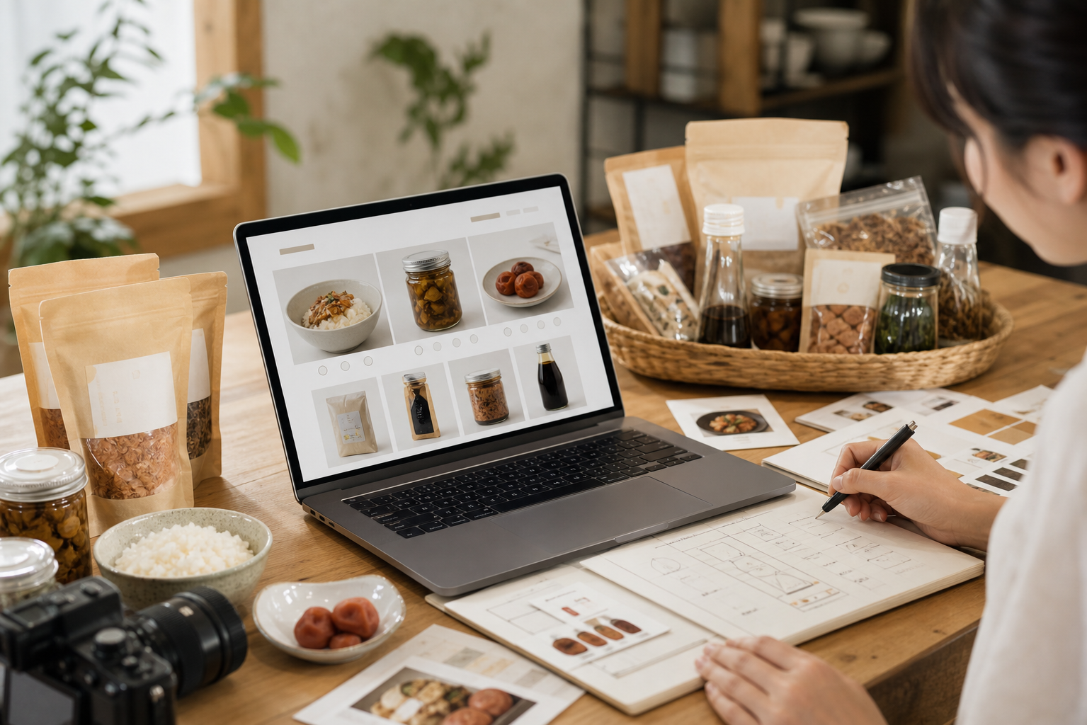食品ECの商品写真や購入導線を整理する売り場づくりのイメージ